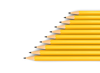 Obraz premium Yellow graphite pencils stacked in a neat diagonal row