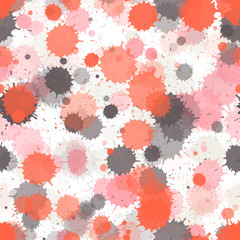 Watercolor paint splashes pattern, smear liquid stains.