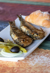 Grilled sardines