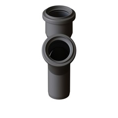 Plastic sewer pipe grey on white background, isolated. 3D rendering of excellent quality in high resolution. It can be enlarged and used as a background or texture.