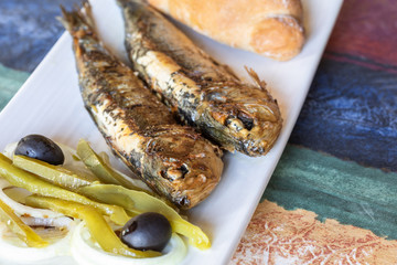Grilled sardines
