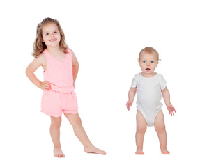 Older sister with her younger brother