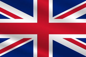 Flag of Great Britain on undulating material