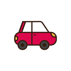 Isolated car line and fill vector design