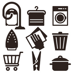 Cleaning icon set