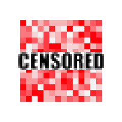 Red censor pixel bar isolated on white background. Censored sign. Vector illustration