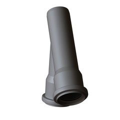Plastic sewer pipe grey on white background, isolated. 3D rendering of excellent quality in high resolution. It can be enlarged and used as a background or texture.