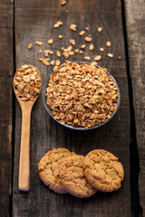Cookies with whole grain oatmeal.