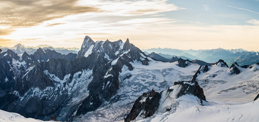 Grand Jorasses, Mont Blanc massif, mountain range in the Alps