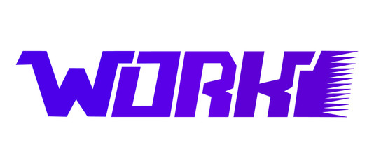 work lettering vector illustration isolated