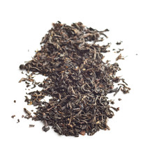 Dried black tea leaves.