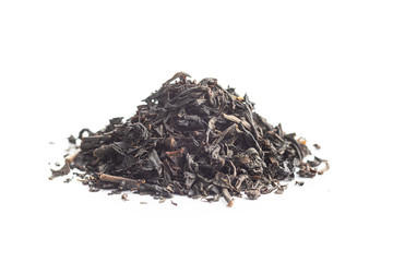 Dried black tea leaves.