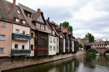 Houses on the canal in bruges