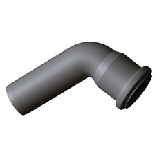 Plastic sewer pipe grey on white background, isolated. 3D rendering of excellent quality in high resolution. It can be enlarged and used as a background or texture.