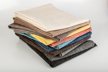 Stack of various textile materials