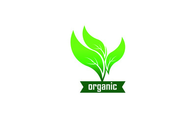 Green eco leaves logo vector illustration