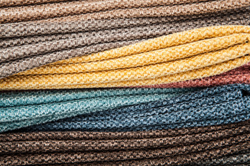 Stack of various textile materials