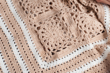 Fototapeta na wymiar Woman hands knitting crochet.Crochet hook