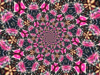 Colorful digital graphic kaleidoscope symmetry mandala style in laser light trial pattern, Tie Dye , spiderweb art background for art projects, banner, business, card,  template