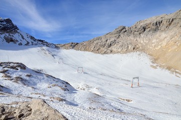 Skiers in the Bavarian mountains