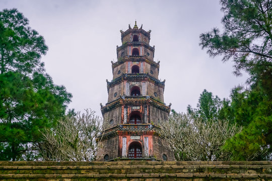 Thienmu Buddhist Pagoda in Hue City, Vietnam