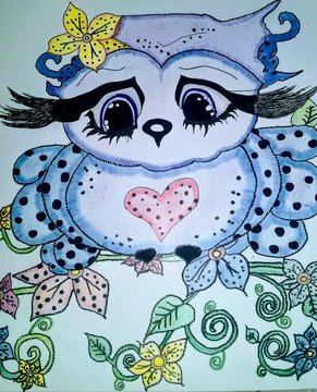 Desenho de uma coruja 