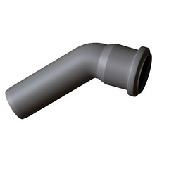 Plastic sewer pipe grey on white background, isolated. 3D rendering of excellent quality in high resolution. It can be enlarged and used as a background or texture.