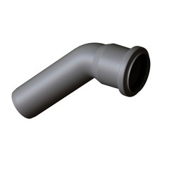 Plastic sewer pipe grey on white background, isolated. 3D rendering of excellent quality in high resolution. It can be enlarged and used as a background or texture.