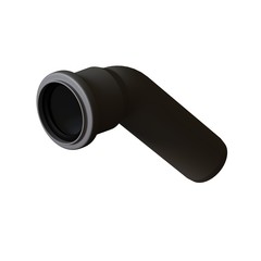 Plastic sewer pipe grey on white background, isolated. 3D rendering of excellent quality in high resolution. It can be enlarged and used as a background or texture.