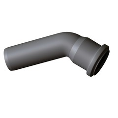 Plastic sewer pipe grey on white background, isolated. 3D rendering of excellent quality in high resolution. It can be enlarged and used as a background or texture.