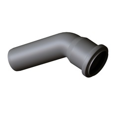 Plastic sewer pipe grey on white background, isolated. 3D rendering of excellent quality in high resolution. It can be enlarged and used as a background or texture.