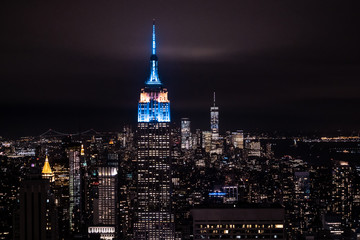 New York, New York, USA night skyline, view from the Empire State building in Manhattan, night skyline of New York. photography