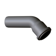 Plastic sewer pipe grey on white background, isolated. 3D rendering of excellent quality in high resolution. It can be enlarged and used as a background or texture.