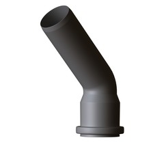 Plastic sewer pipe grey on white background, isolated. 3D rendering of excellent quality in high resolution. It can be enlarged and used as a background or texture.