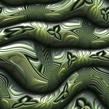 "K-Metal" is metal from Krypton planet , Green Kryptonite is the most common form of Kryptonite, seamless pattern