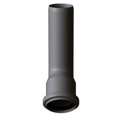 Plastic sewer pipe grey on white background, isolated. 3D rendering of excellent quality in high resolution. It can be enlarged and used as a background or texture.