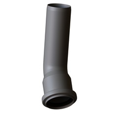 Plastic sewer pipe grey on white background, isolated. 3D rendering of excellent quality in high resolution. It can be enlarged and used as a background or texture.