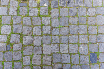 Road stone background texture, street tile texture top view