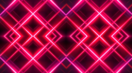 Dark abstract futuristic background. Neon lines, glow. Neon lines, shapes. Pink and blue glow. 