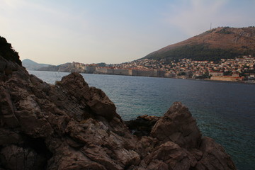 sunset on the coast of dubrovnik