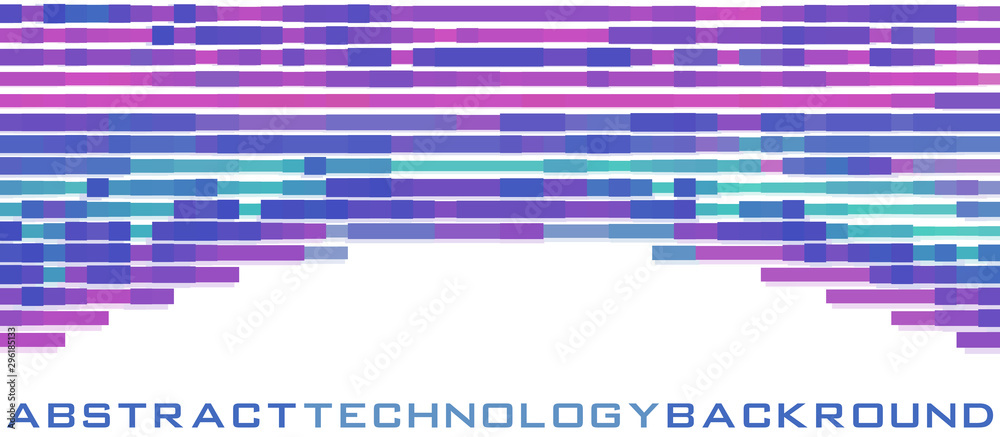 Poster Techno background with multicolor mosaic on a white. Geometric vector pattern