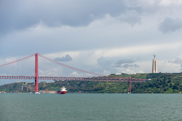 The 25 April Bridge in Lisbon, Portugal