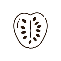 Isolated custard apple icon line vector design