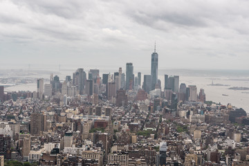 New York, New York, USA skyline, view from the Empire State building in Manhattan, architecture photography
