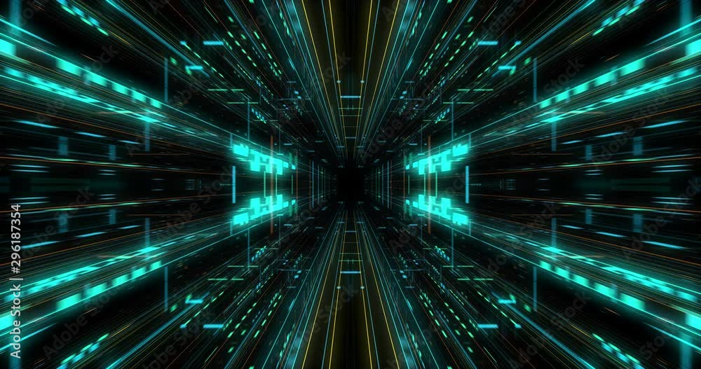 Poster quantum computer environment with digital technology, processing unit of an advanced artificial inte