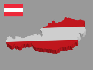 Fototapeta premium 3D Austria Map and Flag Vector illustration eps 10