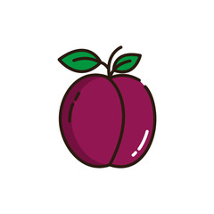Isolated plum icon fill vector design