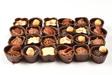 Mix of tasty chocolate candy collection.