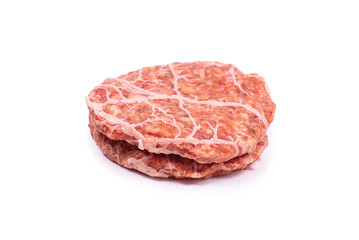 Burger cutlet isolated on white.
