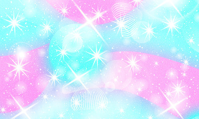 Fairy background. Unicorn pattern.